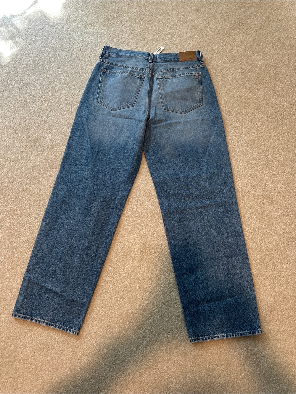 Madewell Distressed Wide-Leg Jeans in Medium Blue - Picture 4 of 7